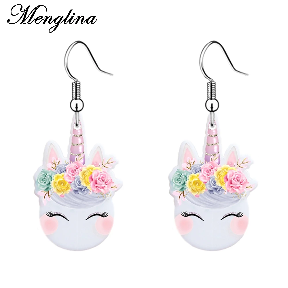 

Menglina Fashion Kawaii Horse Dangle Earrings For Girls Flatback Resin Acrylic Drop Earrings Children Jewelry Aretes De Mujer