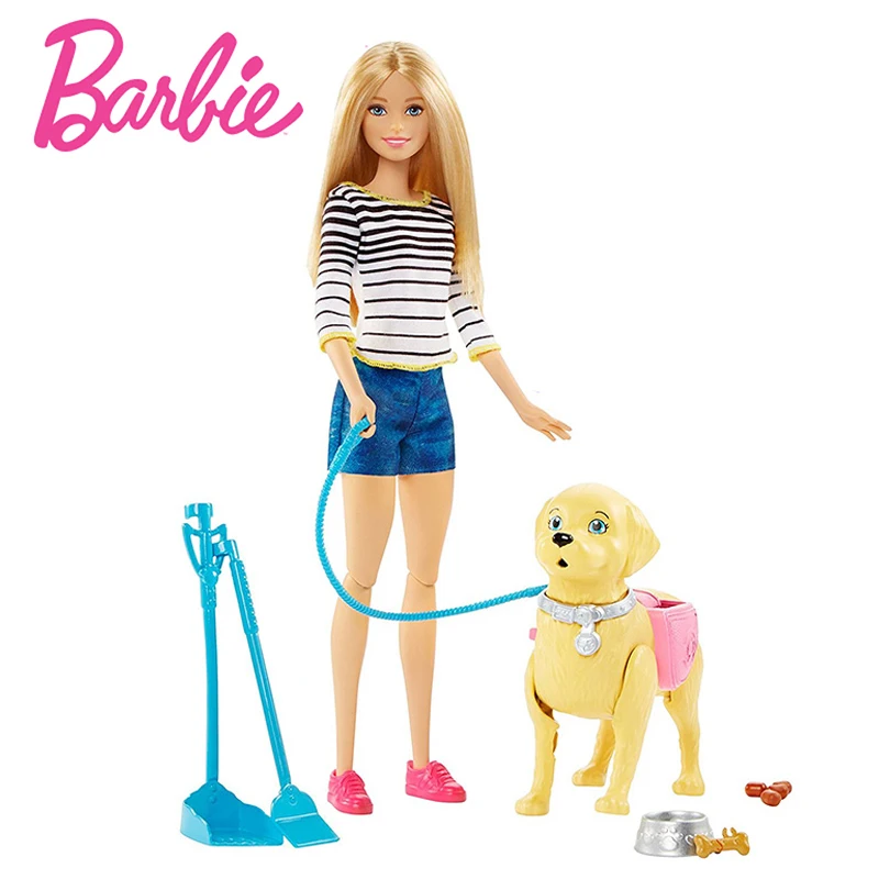 Original Barbie Doll Princess Dress Model Dog Walk Dog Girl Fashion Barbie Girl Toy Accessories Birthday New Year Gift DWJ68 Original Barbie Doll Princess Dress Model Dog Walk Dog Girl Fashion Barbie Girl Toy Accessories Birthday New Year Gift DWJ68