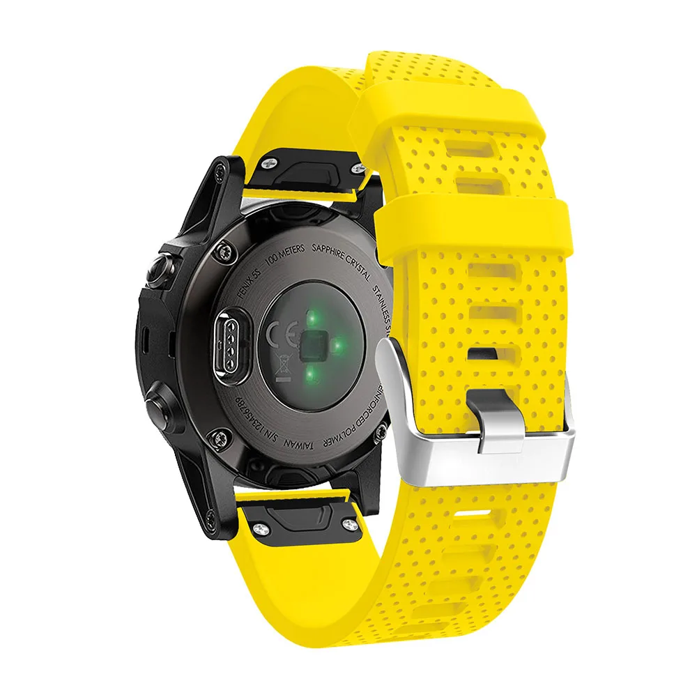 Из силикагеля, мягкий ремешок Ремешок Браслет ремешок для смарт-часов Garmin Fenix 5S часы замена силиконовый браслет на запястье, ремешок для часов - Цвет: Цвет: желтый