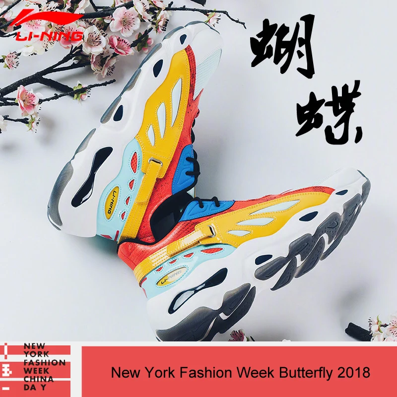 

Li-Ning Men Butterfly 2018 NYFW Walking Shoes Wearable Sneakers Vintage Comfort LiNing Fitness Sport Shoes AGLN069 YXB191
