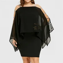 Женские летние новые модные платья размера плюс, сплошное асимметричное шифоновое свободное платье без бретелек, сарафан z0406