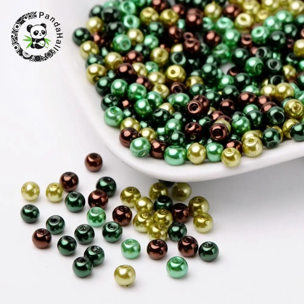Mixed Color Pearlized Glass Pearl Beads for Jewelry Making DIY 4mm 6mm
