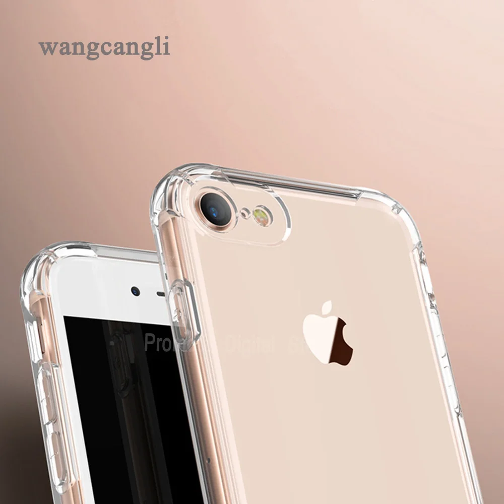 TPU Soft shockproof Transparent case for iphone 5 6 7 8 Clear Silicone Full protective Cover For iPhone 5s 6s Plus Cases | Мобильные