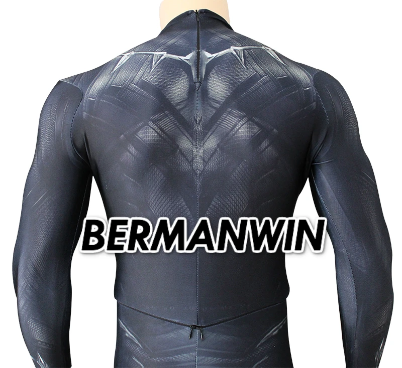 BERMANWIN, высокое качество, Черная пантера, косплей костюм, Супергерой, Черная пантера, костюм, лайкра, для взрослых, для мужчин, Хэллоуин, косплей, костюм