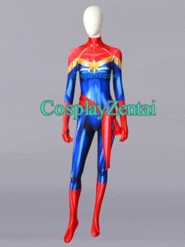 

Hot Sale Ms. Carol Danvers 3D Printing Spandex Halloween Costumes for woman Zentai Suit