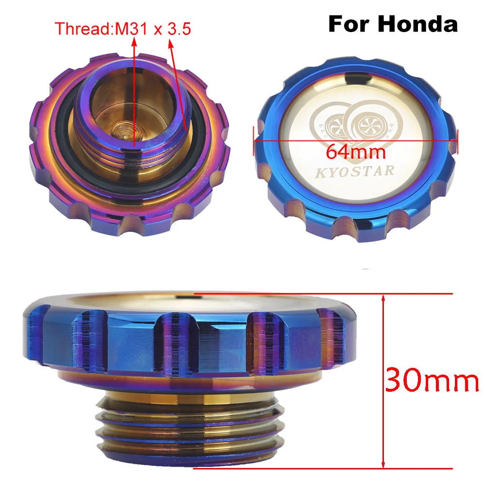 Новая Заготовка алюминиевый Горящий синий масляный колпачок Нео хром Радужный масляный наполнитель крышка моторный клапан крышка топливного бака крышка крышки s для игрушки Honda - Цвет: Titanium Blue-Honda