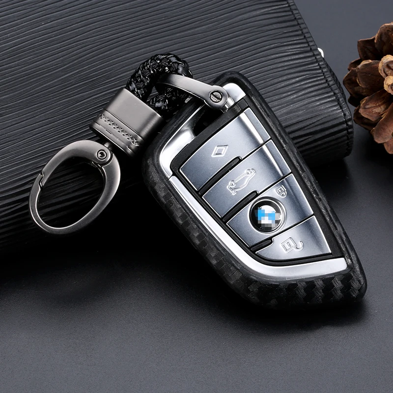Авто ключ оболочки из углеродного волокна Защитные чехлы для автомобиля-Стайлинг чехол для Bmw X1 X5 X6 5 серии держатель аксессуары