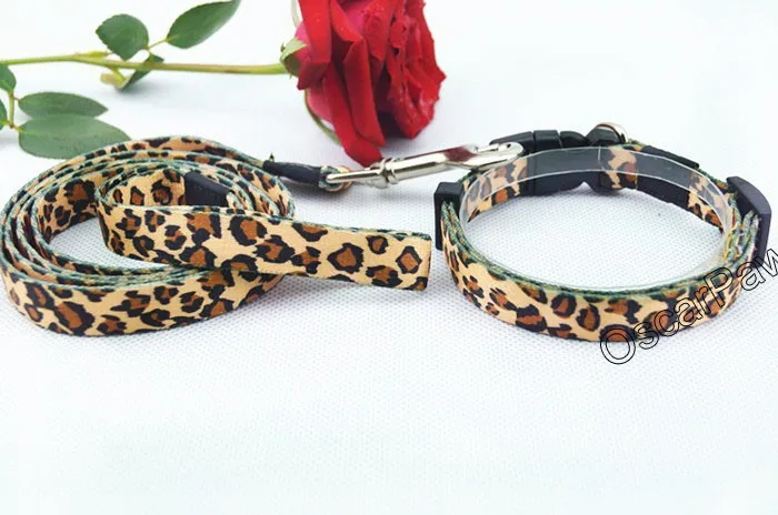 

Dog Collar Led Leopard Dog Collar Leash for Small Dog S/M/XL Size small dog harness and leash Supplies Free Shipping