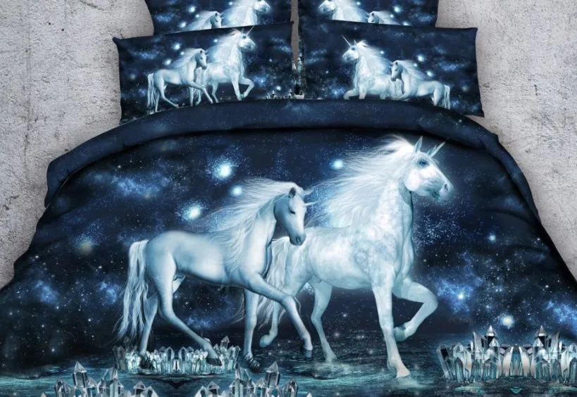 Us 175 0 Horse Unicorn Bedding Set 3d Comforter Sets Bed Sheet Sheets Linen Quilt Duvet Cover California King Queen Size Full Twin 5pcs In Bedding
