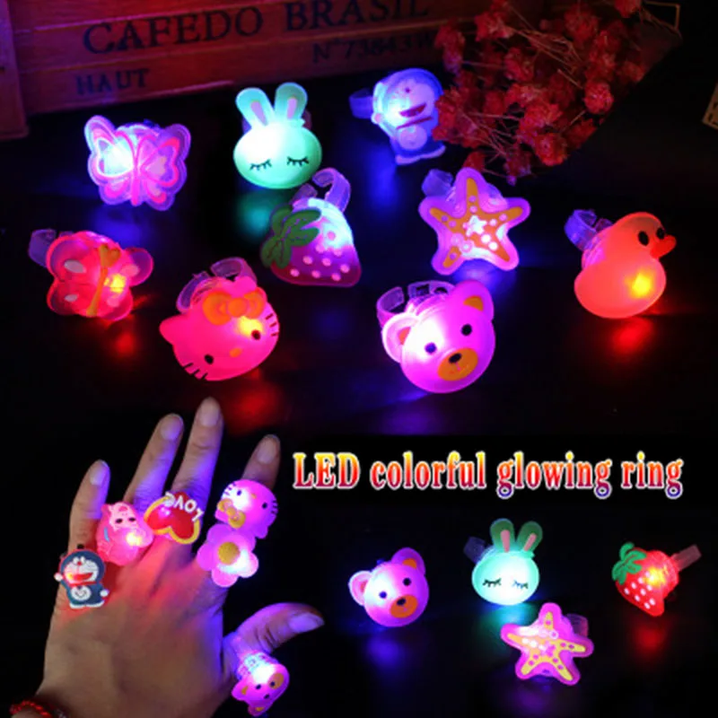 5pcs Luminous rings new children's toys flash gifts LED cartoon lights