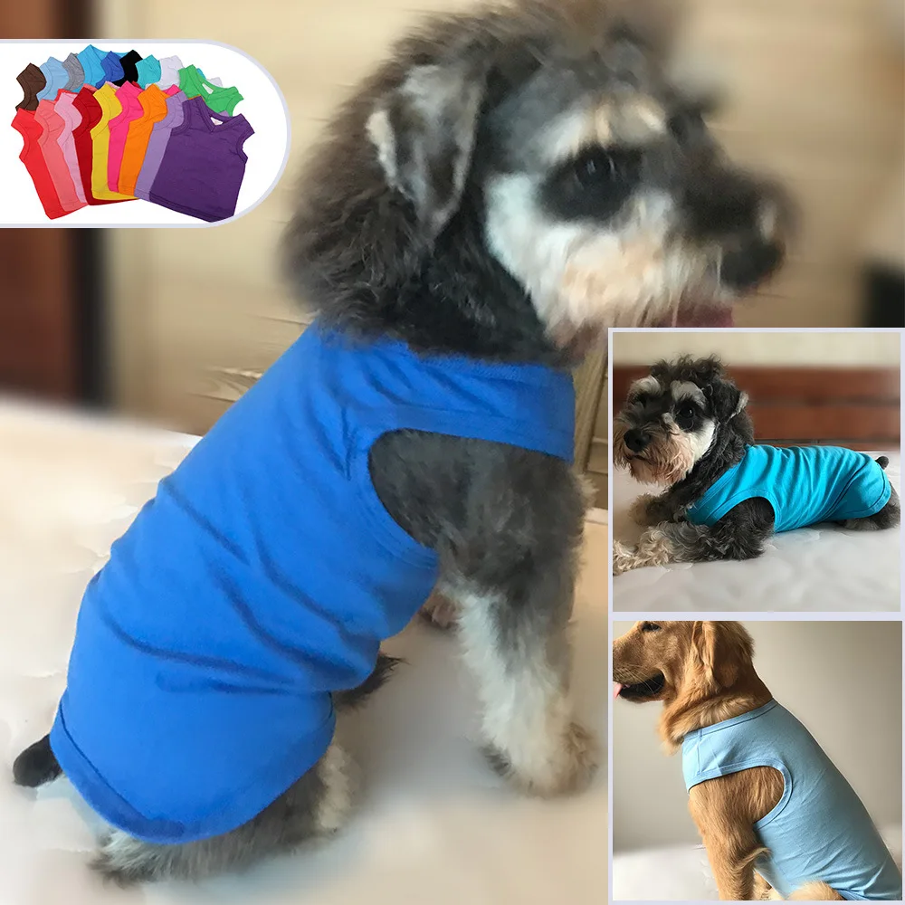 Pet Dog Clothes Monochrome Vest Spring Summer Models Solid Monochrome Dog Vest Spring Summer