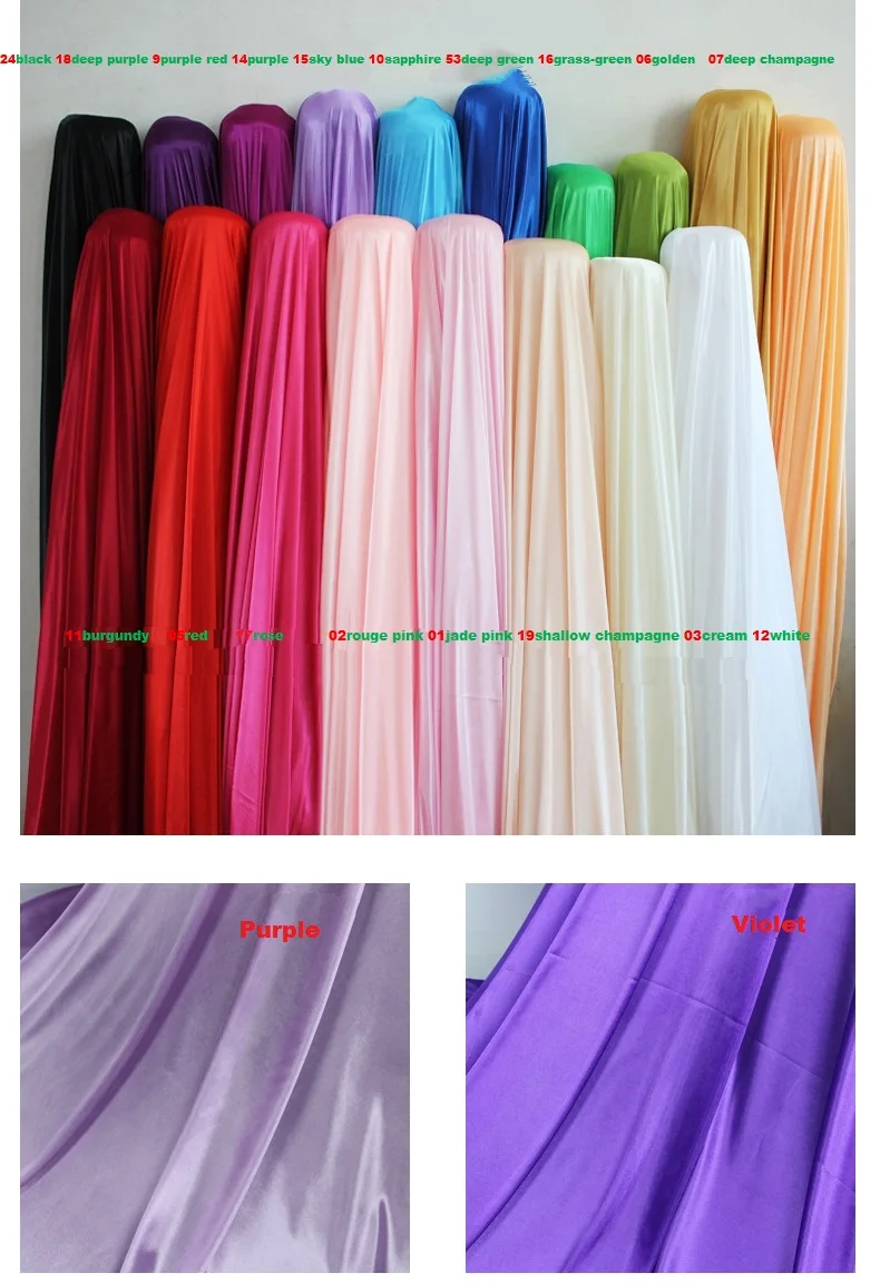 Wholesale Ice silk fabric 21 color NO.13 21 For Wedding Decoration