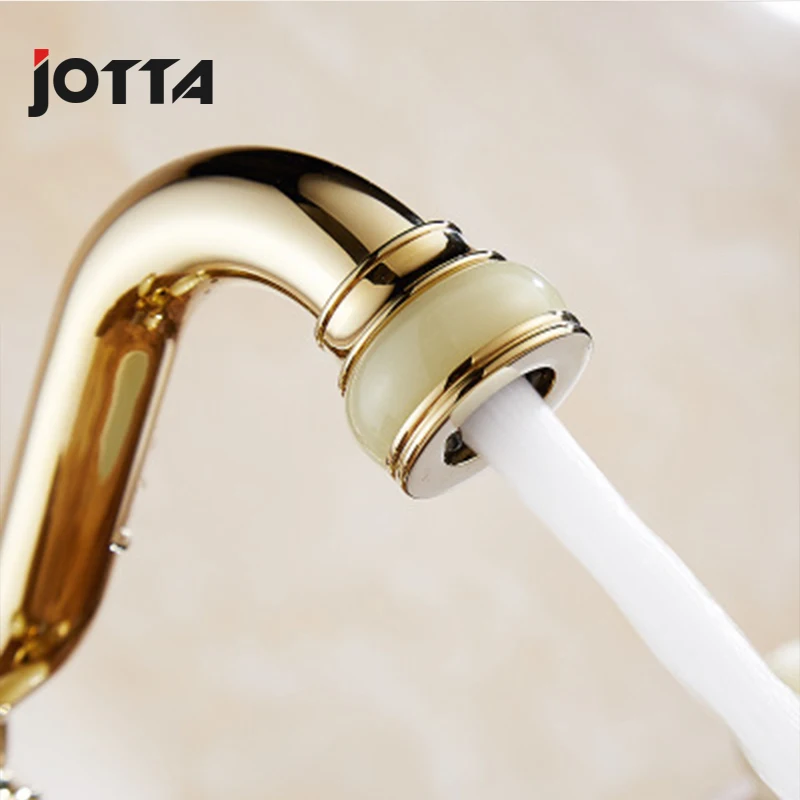 Copper jade faucet rotating water European basin art basin hot and cold water faucet Copper jade faucet rotating water European basin art basin hot and cold water faucet