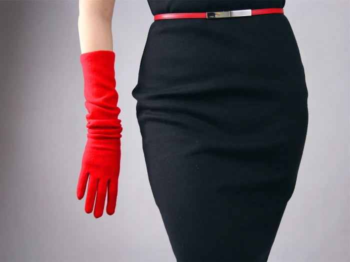 Брендовые перчатки новые зимние перчатки рукавицы из кашемира шерсть теплые тонкие длинные женские перчатки guantes mujer 50 см