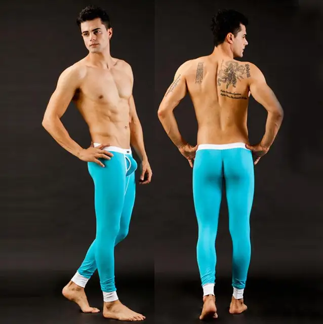 Autumn Winter Men's Low Rise Underwear Long johns Thermal Pants Modal