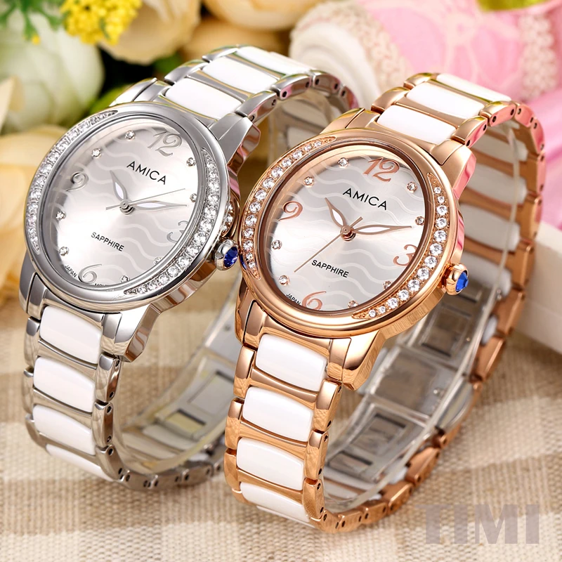 AMICA 2018 Crystal case Sapphire head Womens quartz wristwatches ladys watch A11 AMICA 2018 Crystal case Sapphire head Womens quartz wristwatches ladys watch A11