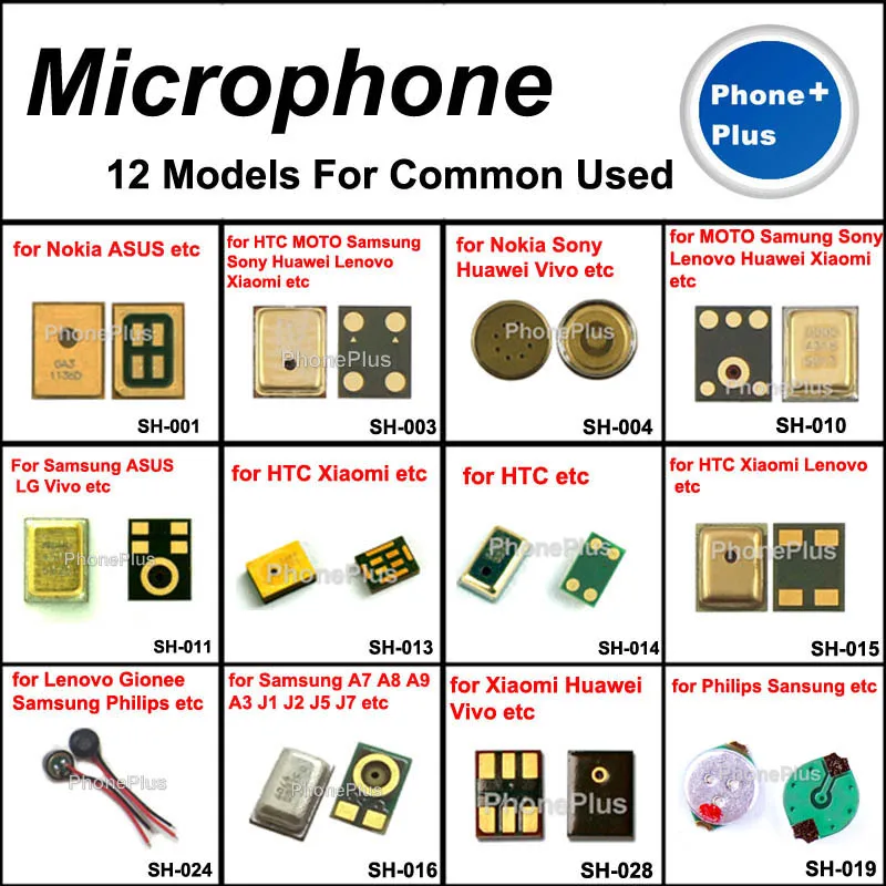 12 Models Microphone Inner Mic Receiver Repair Part For LG Samsung ZTE
