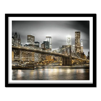 

Full Square/Round Drill 5D DIY Diamond Painting "Bridge city night" Embroidery Cross Stitch Home Decor Gift A01532