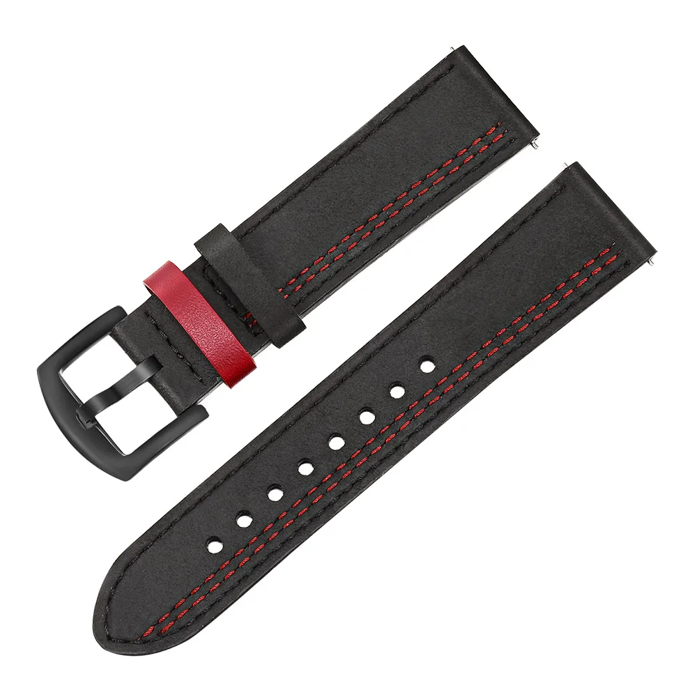 Ремешок для часов Bandream из натуральной кожи для samsung Galaxy Watch 42 мм/Active Active2 40 мм 44 мм быстросъемный стальной ремешок с застежкой