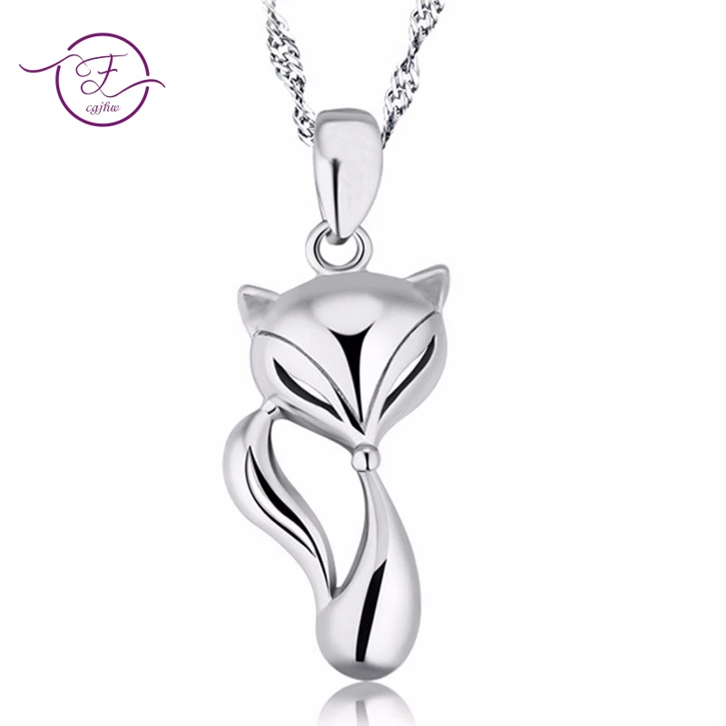 

Sterling Silver 925 Necklace Women Jewelry Animal Fox Pendant Link Chain Chocker For Wedding Engagement Party Christmas Gifts