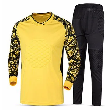 Мужская футболка+ штаны, мужской футбольный костюм с длинным рукавом, Футбольная форма - Цвет: Yellow B Set