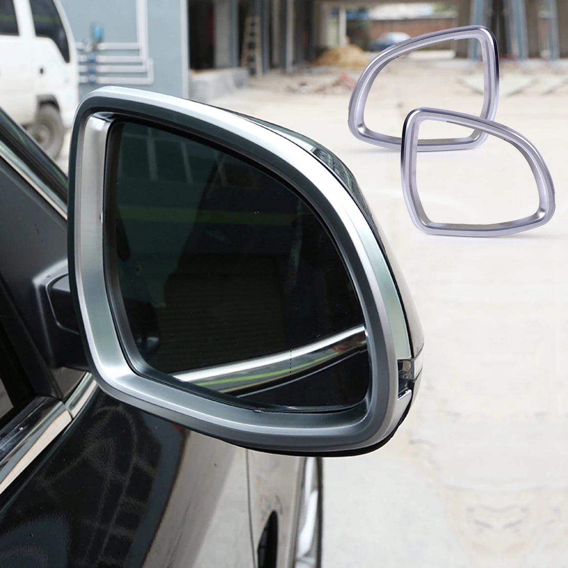 DWCX car styling 2PCS Matt Chrome Plated Rear View Mirror Frame