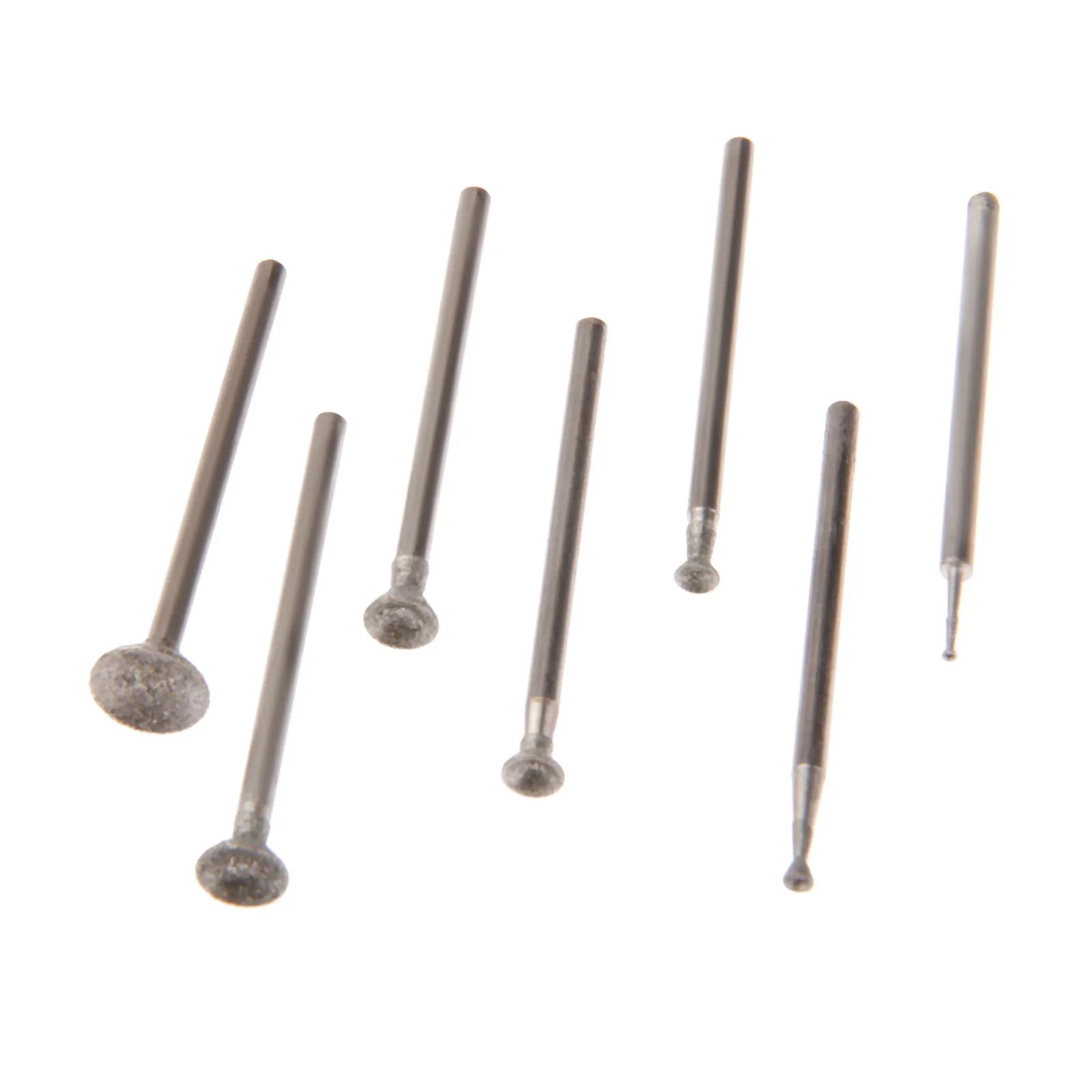 DRELD 7Pcs 1-8mm Diamond Grinding Head Mounted Points 2.35mm Shank Spherical Concave Jade Carving Burrs for Dremel Rotary Tool DRELD 7Pcs 1-8mm Diamond Grinding Head Mounted Points 2.35mm Shank Spherical Concave Jade Carving Burrs for Dremel Rotary Tool