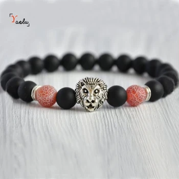 

12pcs/lot Men bracelet Yoga good luck elastic bracelet gift for men gift for boyfriend Boho Lion Beaded bracelet