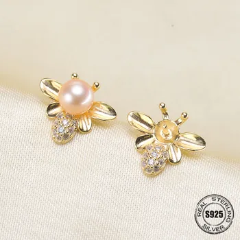 

HOT Designed for oyster and mussel pearl jewelry ear stud accessories, high quality 925 sterling silver for women handmade gift