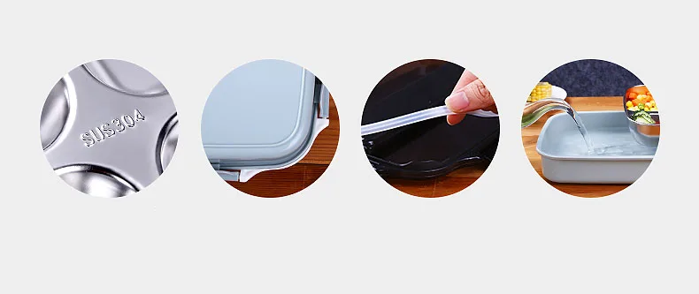 Stainless Steel Food Container Set 1000ml Lunch Box Bento Handbag Optional Leak Proof Lunch Box Inox With Chopsticks Spoon  (9)