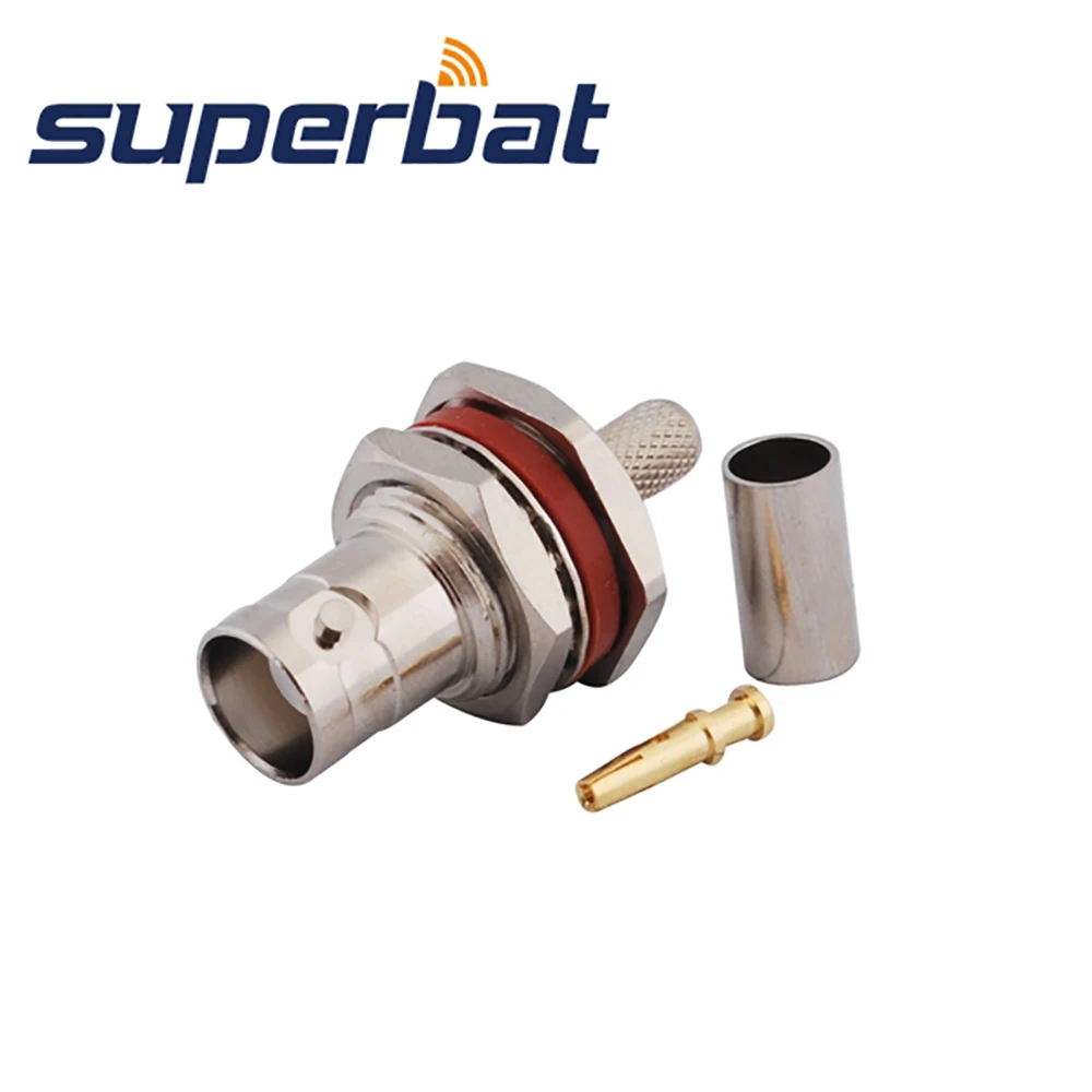 BNC Crimp Female RF Coaxial Connectors for LMR195 Cables