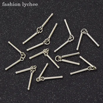 

fashion lychee 20pcs Unique Drum Stick Shape Music Creative Pendants Charms For DIY Necklace Jewelry Making Sets