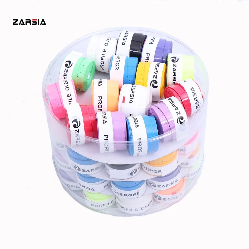 

60 pcs ZARSIA Tennis Racket Grip Anti-skid Sweat perforated Badminton Grips Racquet Viscous Overgrip Film Sweatband