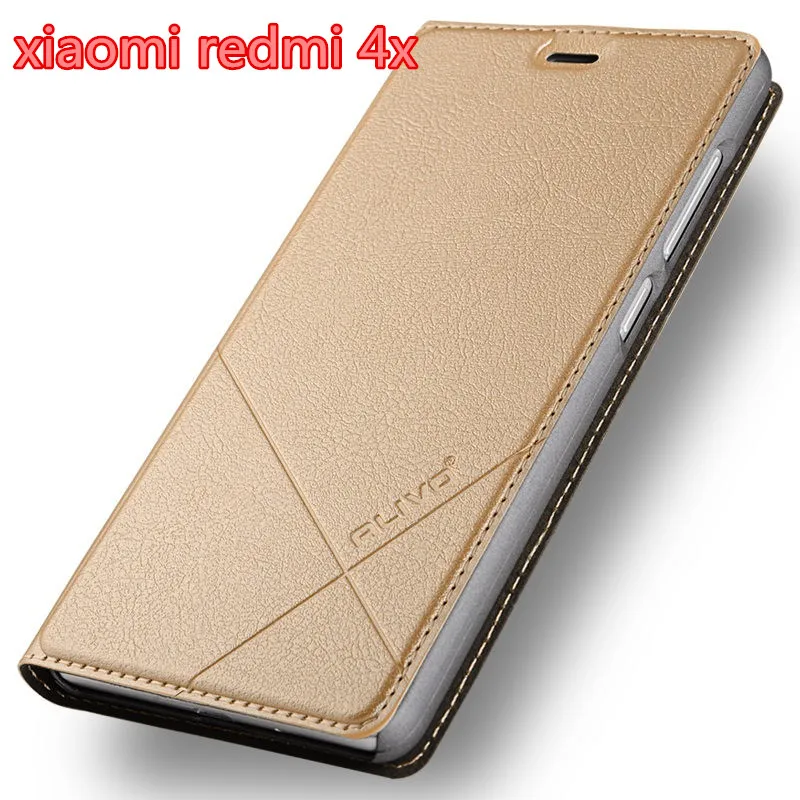 gold Для Xiaomi Redmi 4X чехол из искусственной кожи с откидной крышкой, держатель для карт, функциональный чехол для Xiaomi Redmi 4X5," Fundas - Цвет: gold