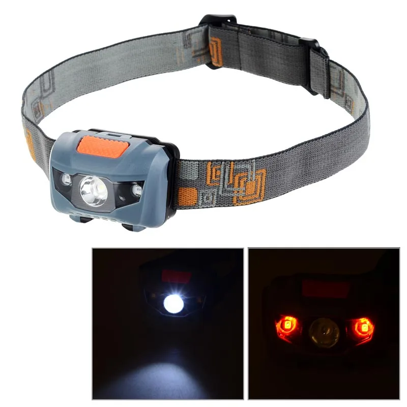 

Mini CREE-XM-L T6 4-Mode White LED + Red LED Headlamp Warning Light - Black + Grey rechargeable led light