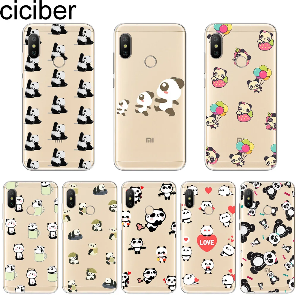 ciciber Cover For Xiaomi Redmi 6 5 4 3 A X S Plus Pro S2 Phone Cases Note 7 Soft TPU Lovely Panda Capa |