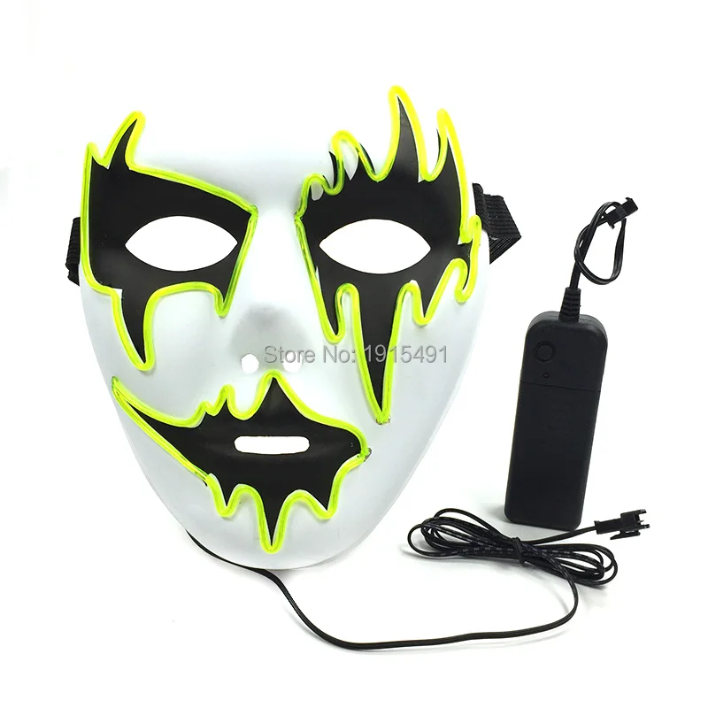 Популярные блестящие EL Провода Нитки Косплэй светящаяся Маска неон светодиодные