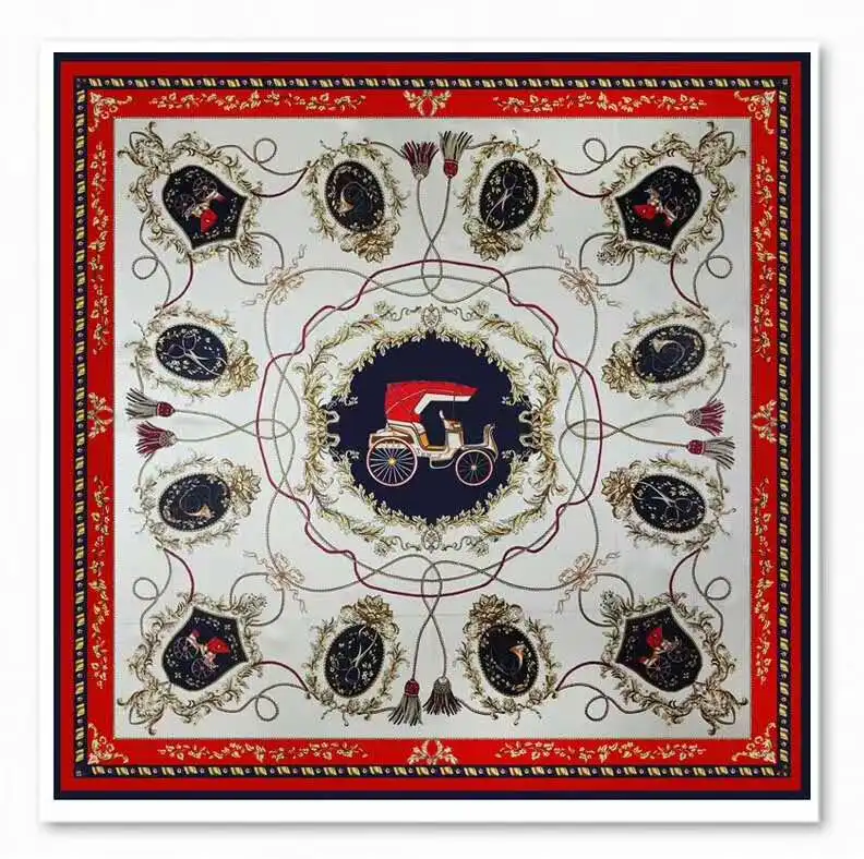 

100% Real Silk Scarf 88*88cm Fashion Women Scarf Luxury Brand Big Square Scarves Female Wraps New Design 4 Colors