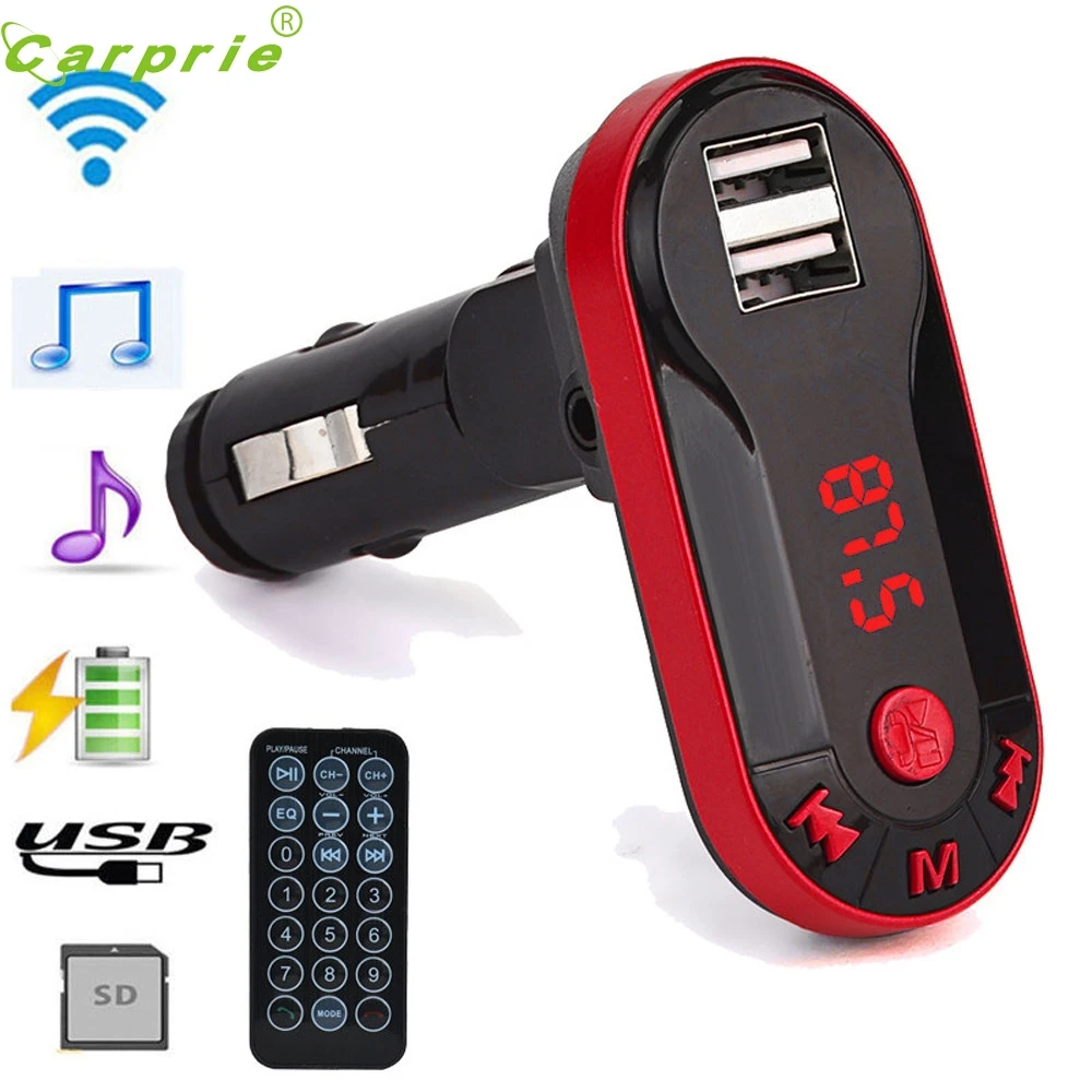 

Hot Selling Bluetooth Wireless FM Transmitter MP3 Player Handsfree Car Kit USB TF SD Remote NOV29