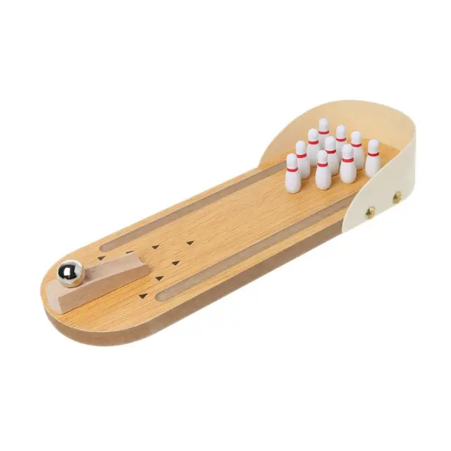 Best Price Wooden Mini Bowling Table Game Children Educational Toy Creative Decompression Board Game