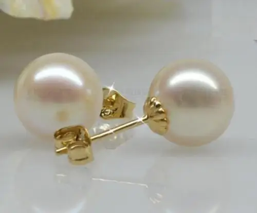 

Free Shipping >>>> Round 10-11 MM AAA+ WHITE SOUTH SEA PEARLS EARRING 14K GOLD