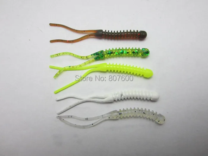 BassLegend 15x Soft Plastic Fishing Mini Grubs Tiny Shining Worms Bass