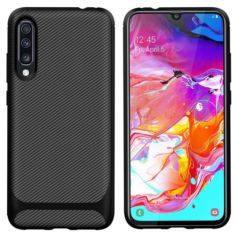 

chyi case for samsung galaxy a70 case luxury carbon fiber soft silicone back cover protective coque for samsung galaxy a60 a20