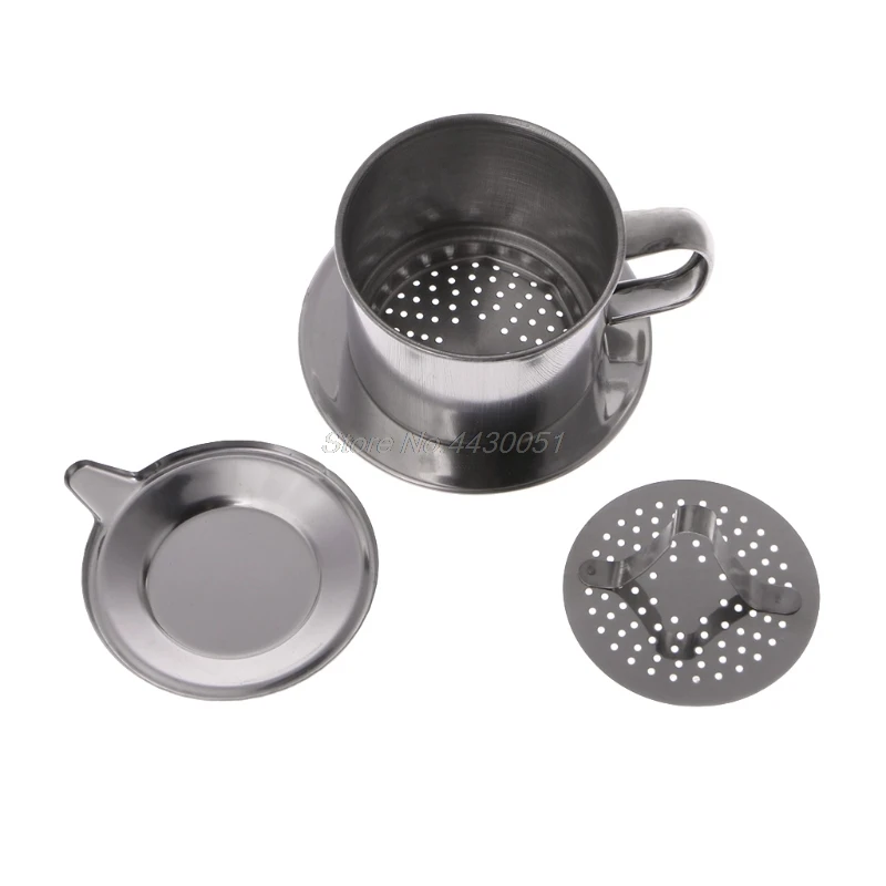 

Vietnamese Coffee Filter Stainless Steel Maker Pot Infuse Cup Serving Delicious