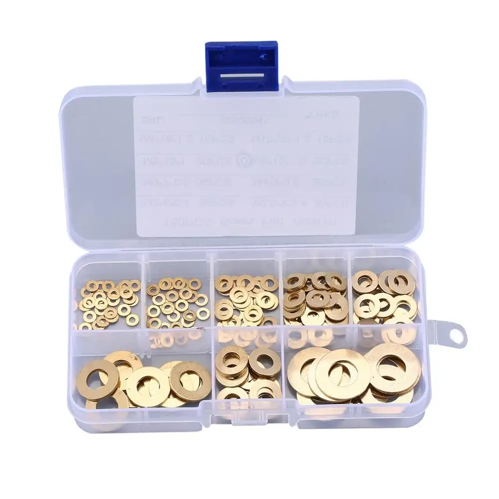 

180PCS/lot Solid Copper Washer Flat Ring Gasket Sump Plug Oil Seal Fittings Washers Fastener Hardware Accessories
