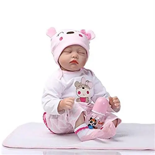 22 Inch 55cm Soft Silicone Handmade Reborn Baby Girl Dolls Realistic Looking Newborn Baby Doll Toddler Cute Birthday Gift
