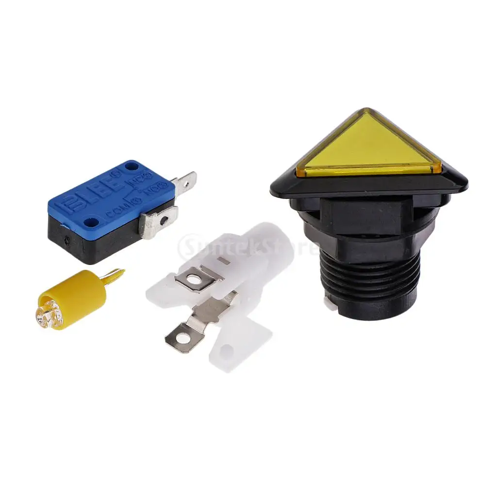 Triangle Arcade Game Machine Push Button with 12V led lamp illuminated 3.9x3.9cm