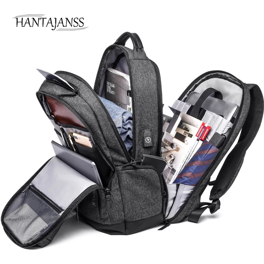 

HANTAJANSS NEW Laptop Backpacks for Men Oxford Waterproof large capacity College school bags for teenage Rucksack Travel Bags