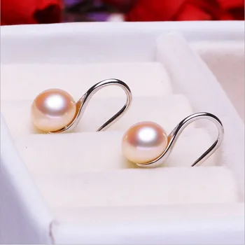 

Pearl of the palm-Simple Freshwater Pearl Earrings Korean Fashion Ear Jewelry Women Classic Ear Hook Ornament