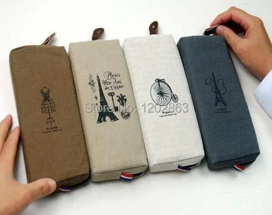 

DHL Free shipping 150pcs/lot Paris pencil case Retro pencil pouch Eiffel tower pencil bag pen box